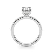Bespoke Center Single Row Engagement Oval Diamond Engagement Ring in 10K/14K gold and platinum with certified lab-grown or natural diamonds