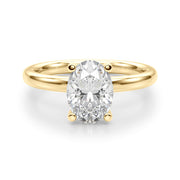 Exquisite Solitaire Oval Diamond Engagement Ring in 10K/14K gold and platinum with certified lab-grown or natural diamonds