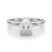 Exquisite Solitaire Oval Diamond Engagement Ring in 10K/14K gold and platinum with certified lab-grown or natural diamonds
