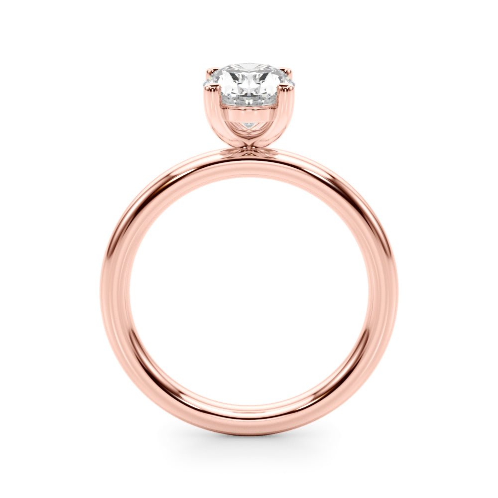 Exquisite Solitaire Oval Diamond Engagement Ring in 10K/14K gold and platinum with certified lab-grown or natural diamonds