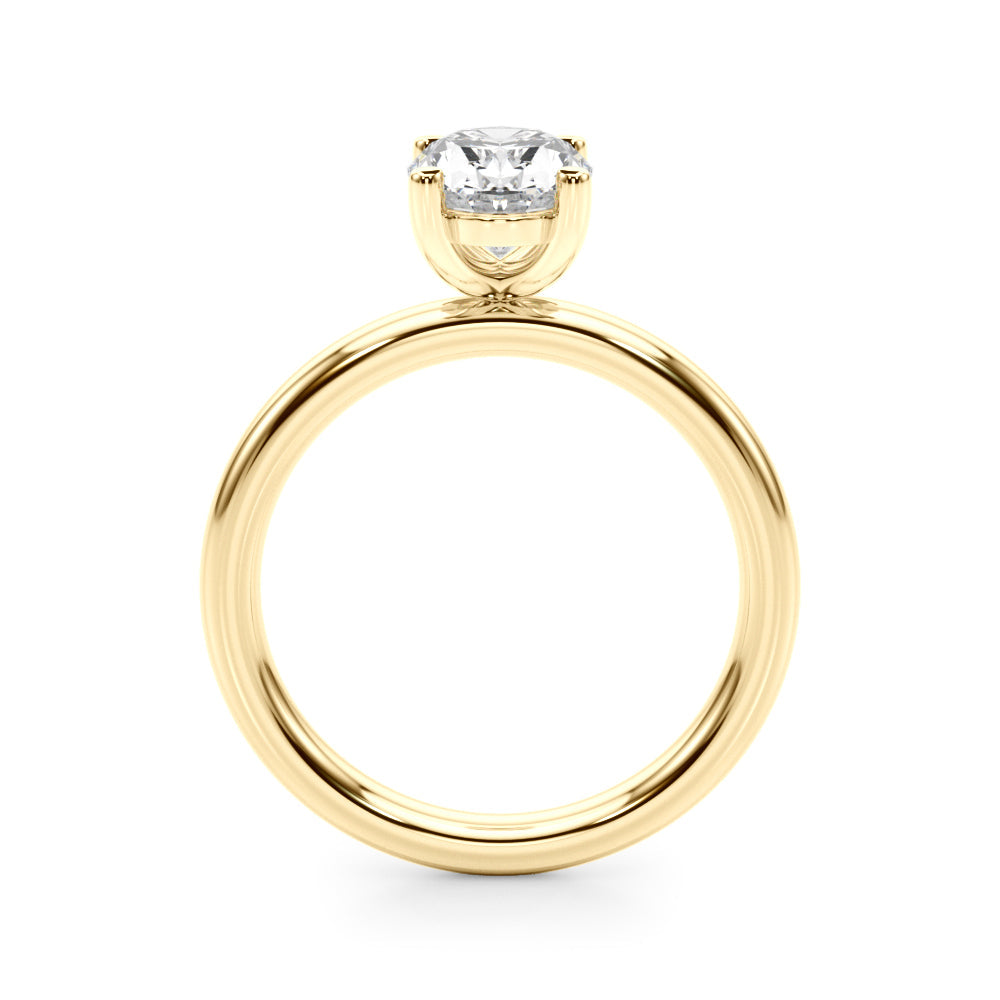 Exquisite Solitaire Oval Diamond Engagement Ring in 10K/14K gold and platinum with certified lab-grown or natural diamonds