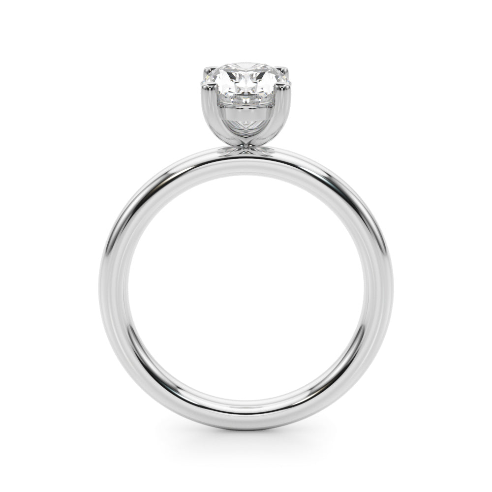 Exquisite Solitaire Oval Diamond Engagement Ring in 10K/14K gold and platinum with certified lab-grown or natural diamonds