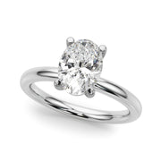 Exquisite Solitaire Oval Diamond Engagement Ring in 10K/14K gold and platinum with certified lab-grown or natural diamonds