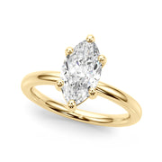 Regal Solitaire Marquise Diamond Engagement Ring in 10K/14K gold and platinum with certified lab-grown or natural diamonds