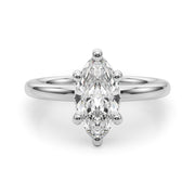 Regal Solitaire Marquise Diamond Engagement Ring in 10K/14K gold and platinum with certified lab-grown or natural diamonds