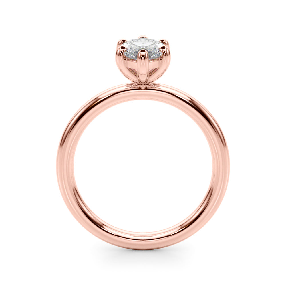 Regal Solitaire Marquise Diamond Engagement Ring in 10K/14K gold and platinum with certified lab-grown or natural diamonds
