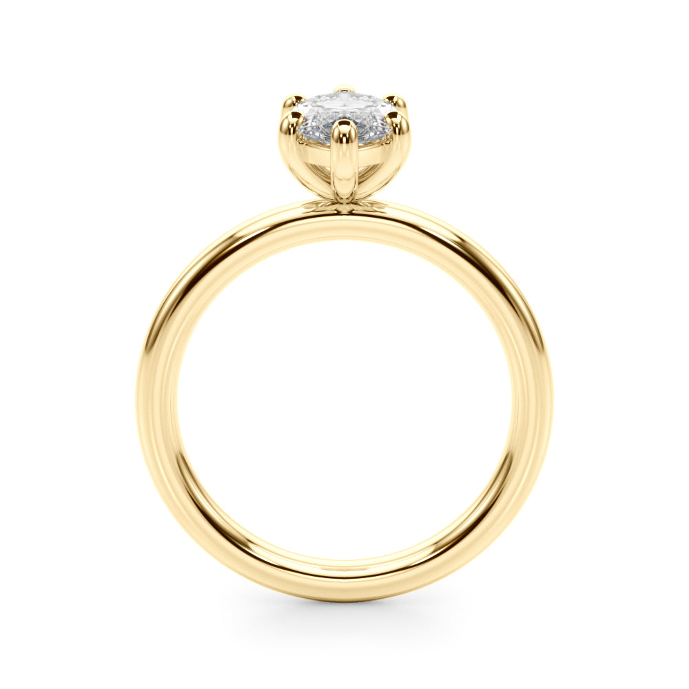 Regal Solitaire Marquise Diamond Engagement Ring in 10K/14K gold and platinum with certified lab-grown or natural diamonds