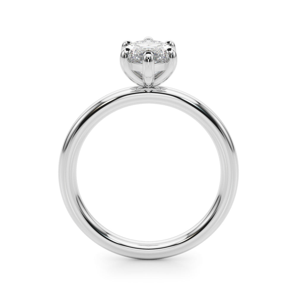 Regal Solitaire Marquise Diamond Engagement Ring in 10K/14K gold and platinum with certified lab-grown or natural diamonds