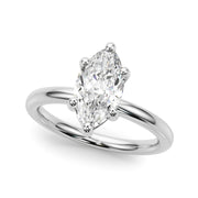 Regal Solitaire Marquise Diamond Engagement Ring in 10K/14K gold and platinum with certified lab-grown or natural diamonds