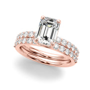 Eternal Ec Center Single Row Engagement Emerald Diamond Engagement Ring in 10K/14K gold and platinum with certified lab-grown or natural diamonds