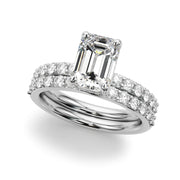 Eternal Ec Center Single Row Engagement Emerald Diamond Engagement Ring in 10K/14K gold and platinum with certified lab-grown or natural diamonds