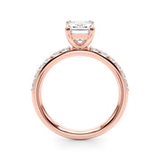 Eternal Ec Center Single Row Engagement Emerald Diamond Engagement Ring in 10K/14K gold and platinum with certified lab-grown or natural diamonds