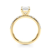 Eternal Ec Center Single Row Engagement Emerald Diamond Engagement Ring in 10K/14K gold and platinum with certified lab-grown or natural diamonds