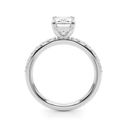 Eternal Ec Center Single Row Engagement Emerald Diamond Engagement Ring in 10K/14K gold and platinum with certified lab-grown or natural diamonds