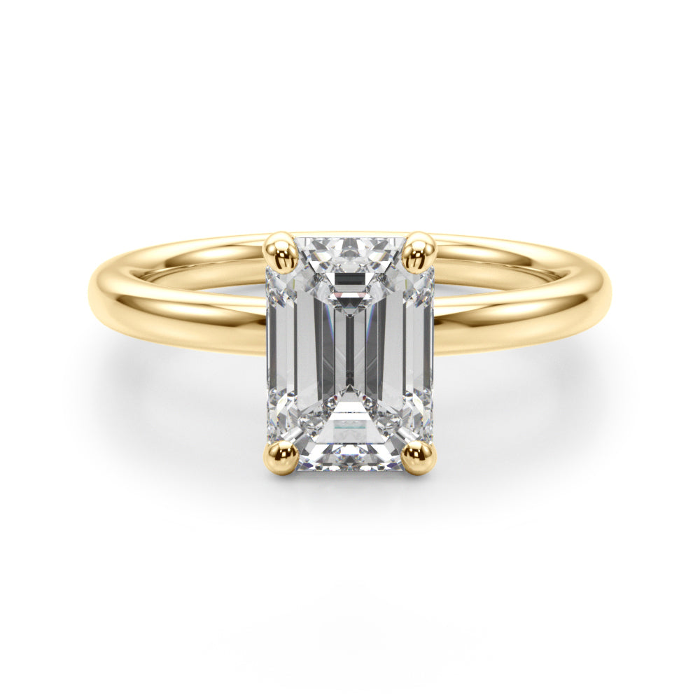 Radiant Cut Solitaire Emerald Diamond Engagement Ring in 10K/14K gold and platinum with certified lab-grown or natural diamonds