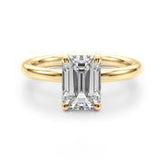Radiant Cut Solitaire Emerald Diamond Engagement Ring in 10K/14K gold and platinum with certified lab-grown or natural diamonds