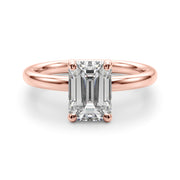 Radiant Cut Solitaire Emerald Diamond Engagement Ring in 10K/14K gold and platinum with certified lab-grown or natural diamonds