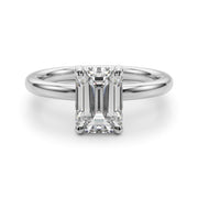 Radiant Cut Solitaire Emerald Diamond Engagement Ring in 10K/14K gold and platinum with certified lab-grown or natural diamonds
