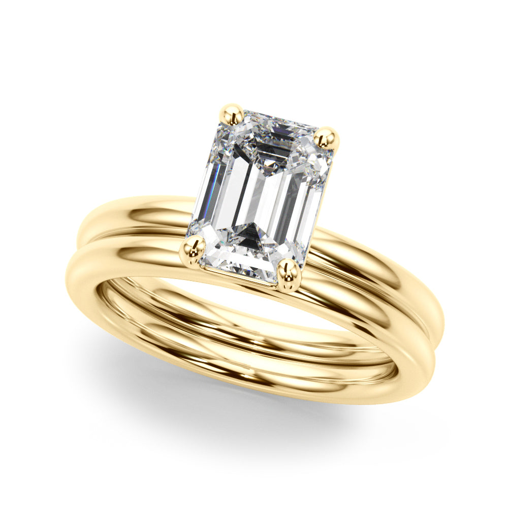 Radiant Cut Solitaire Emerald Diamond Engagement Ring in 10K/14K gold and platinum with certified lab-grown or natural diamonds