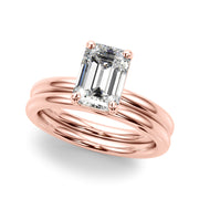 Radiant Cut Solitaire Emerald Diamond Engagement Ring in 10K/14K gold and platinum with certified lab-grown or natural diamonds