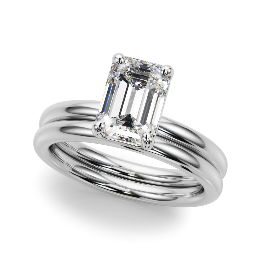 Radiant Cut Solitaire Emerald Diamond Engagement Ring in 10K/14K gold and platinum with certified lab-grown or natural diamonds