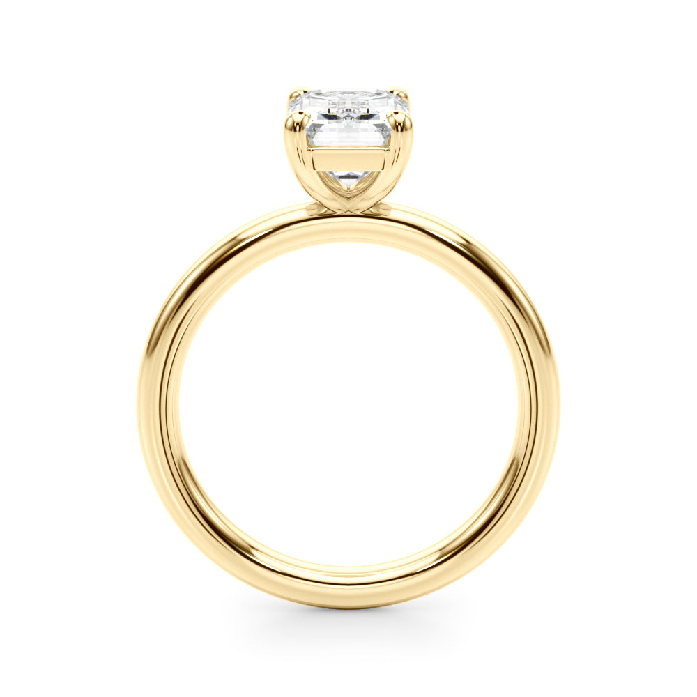 Radiant Cut Solitaire Emerald Diamond Engagement Ring in 10K/14K gold and platinum with certified lab-grown or natural diamonds