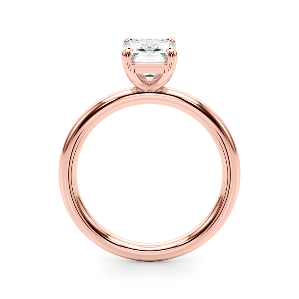 Radiant Cut Solitaire Emerald Diamond Engagement Ring in 10K/14K gold and platinum with certified lab-grown or natural diamonds