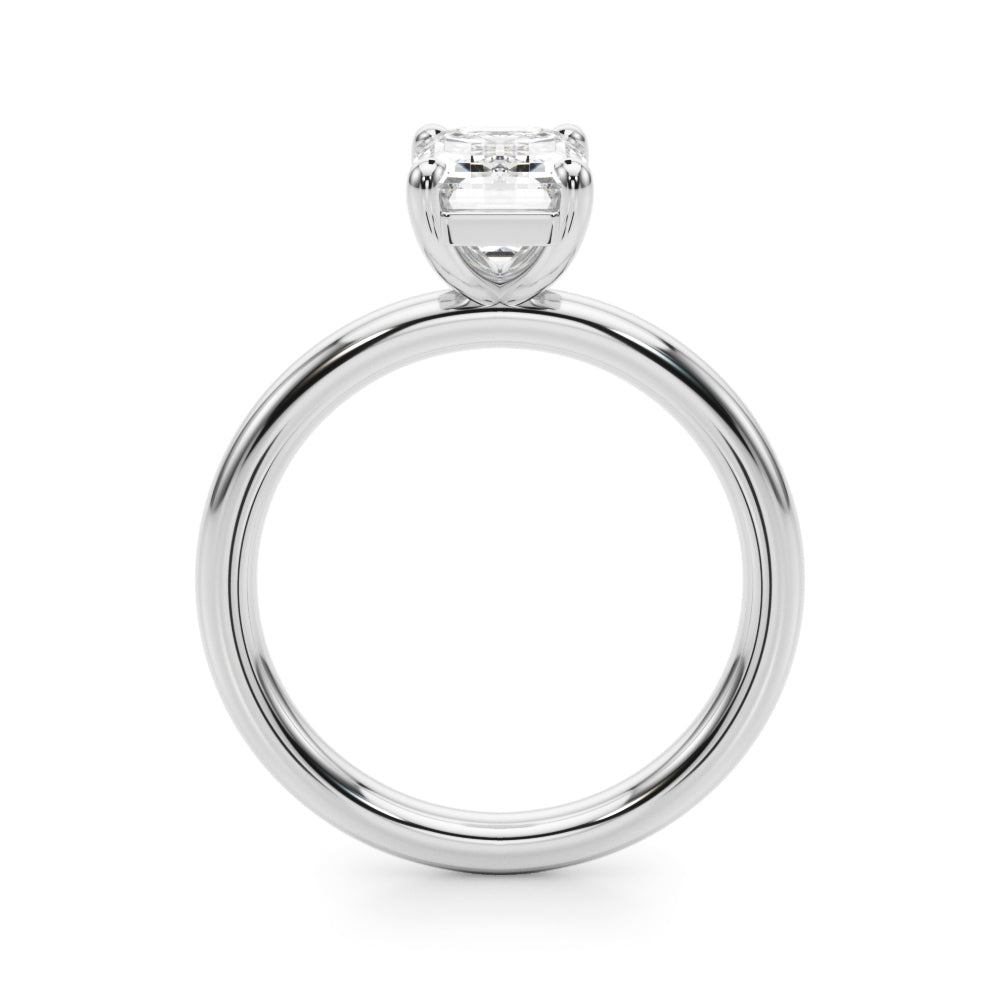 Radiant Cut Solitaire Emerald Diamond Engagement Ring in 10K/14K gold and platinum with certified lab-grown or natural diamonds