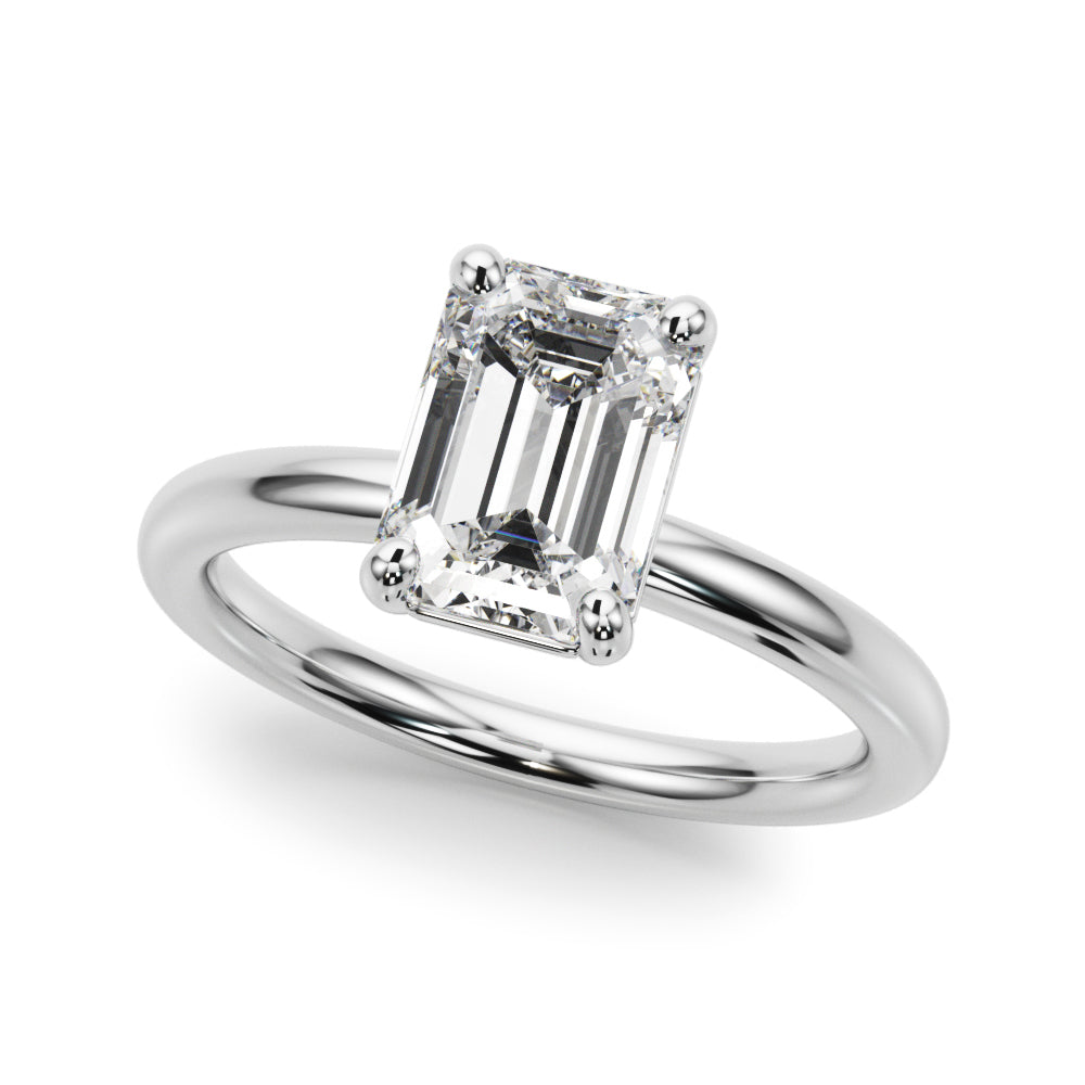 Radiant Cut Solitaire Emerald Diamond Engagement Ring in 10K/14K gold and platinum with certified lab-grown or natural diamonds