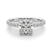 Majestic Rd Center Single Row Engagement Round Diamond Engagement Ring in 10K/14K gold and platinum with certified lab-grown or natural diamonds