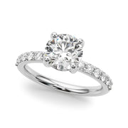 Majestic Rd Center Single Row Engagement Round Diamond Engagement Ring in 10K/14K gold and platinum with certified lab-grown or natural diamonds