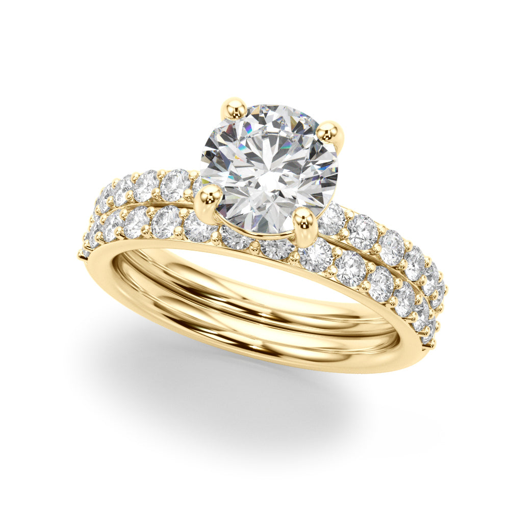 Majestic Rd Center Single Row Engagement Round Diamond Engagement Ring in 10K/14K gold and platinum with certified lab-grown or natural diamonds