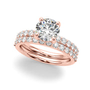 Majestic Rd Center Single Row Engagement Round Diamond Engagement Ring in 10K/14K gold and platinum with certified lab-grown or natural diamonds