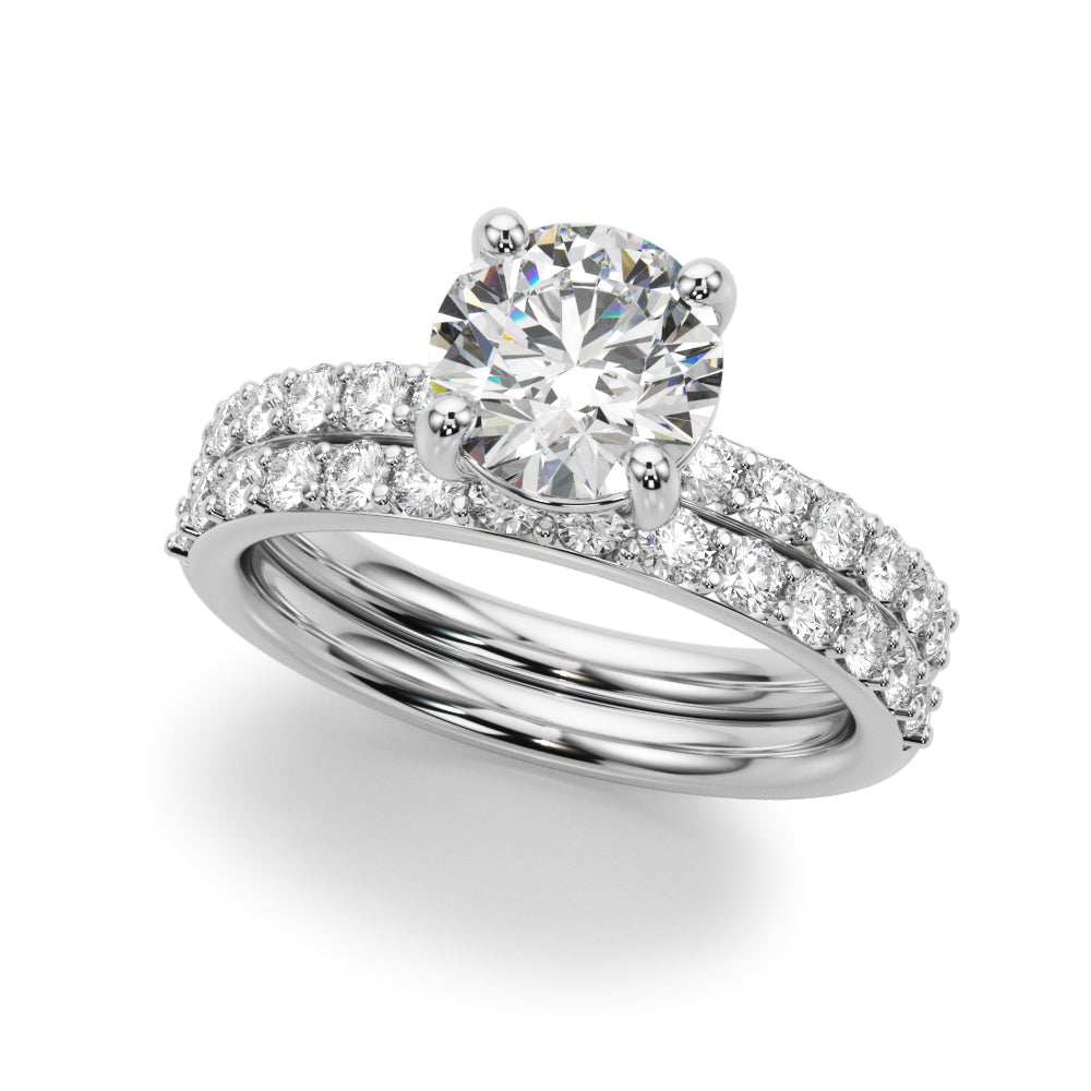 Majestic Rd Center Single Row Engagement Round Diamond Engagement Ring in 10K/14K gold and platinum with certified lab-grown or natural diamonds