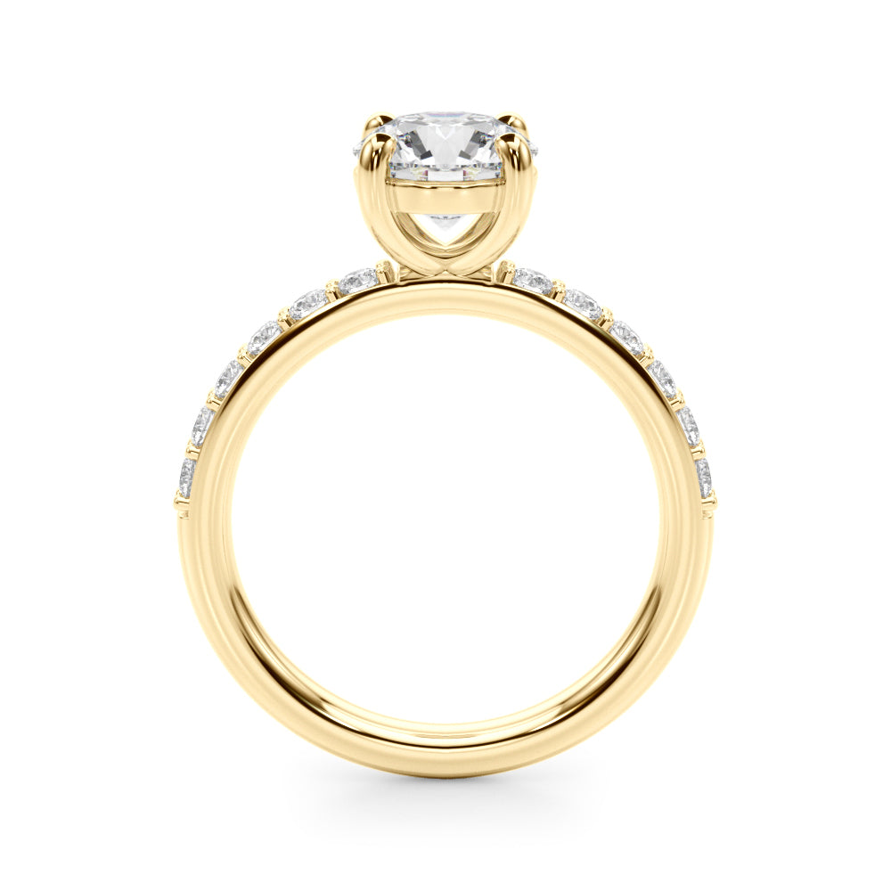 Majestic Rd Center Single Row Engagement Round Diamond Engagement Ring in 10K/14K gold and platinum with certified lab-grown or natural diamonds