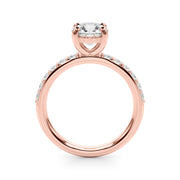Majestic Rd Center Single Row Engagement Round Diamond Engagement Ring in 10K/14K gold and platinum with certified lab-grown or natural diamonds