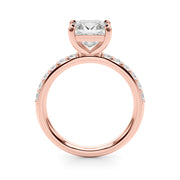 Sculpted Pc Center Single Row Engagement Princess Diamond Engagement Ring in 10K/14K gold and platinum with certified lab-grown or natural diamonds