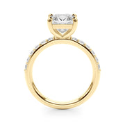 Sculpted Pc Center Single Row Engagement Princess Diamond Engagement Ring in 10K/14K gold and platinum with certified lab-grown or natural diamonds