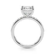 Sculpted Pc Center Single Row Engagement Princess Diamond Engagement Ring in 10K/14K gold and platinum with certified lab-grown or natural diamonds