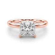 Couture Cut Solitaire Princess Diamond Engagement Ring in 10K/14K gold and platinum with certified lab-grown or natural diamonds