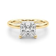 Couture Cut Solitaire Princess Diamond Engagement Ring in 10K/14K gold and platinum with certified lab-grown or natural diamonds