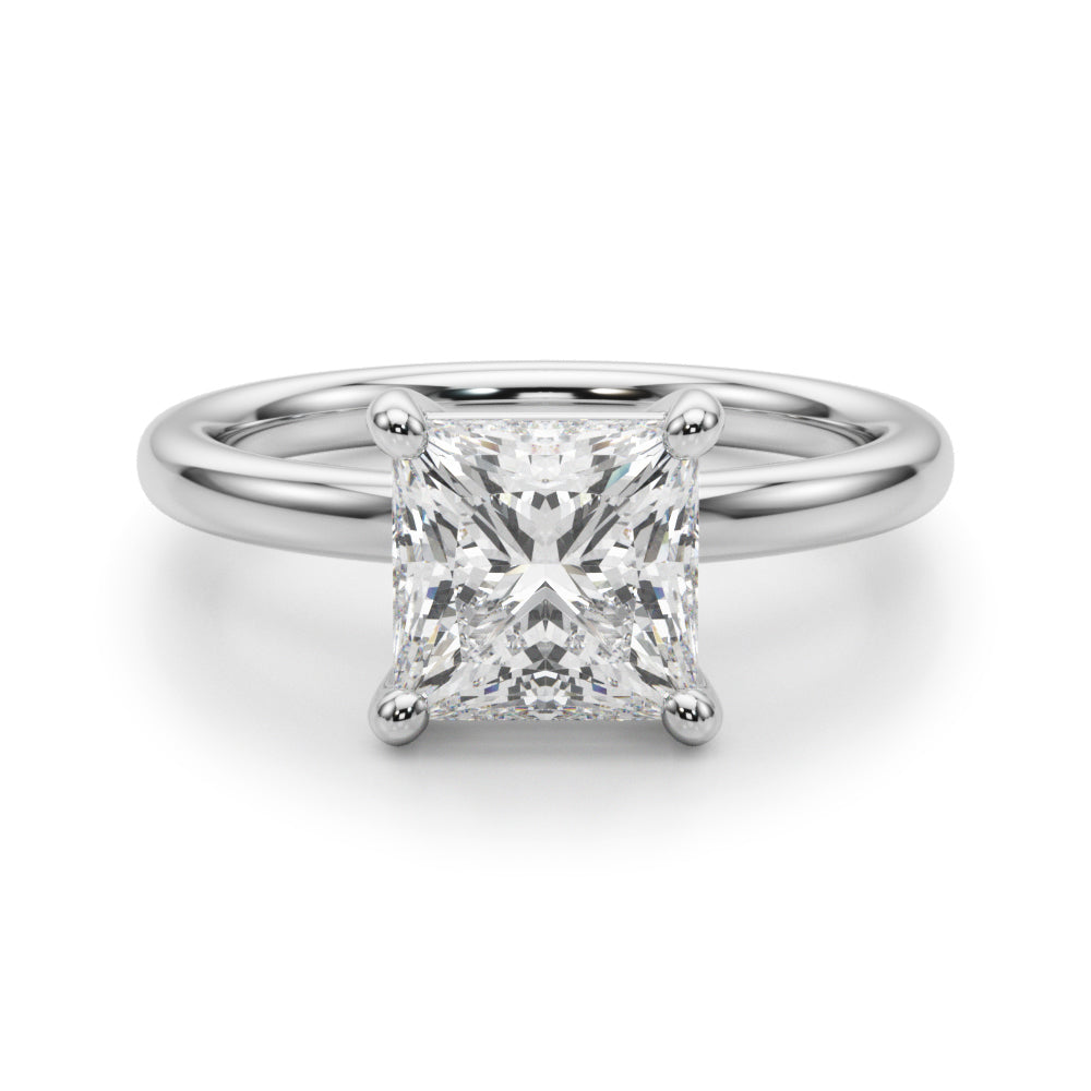 Couture Cut Solitaire Princess Diamond Engagement Ring in 10K/14K gold and platinum with certified lab-grown or natural diamonds