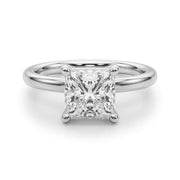 Couture Cut Solitaire Princess Diamond Engagement Ring in 10K/14K gold and platinum with certified lab-grown or natural diamonds
