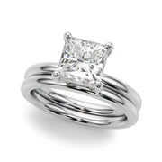 Couture Cut Solitaire Princess Diamond Engagement Ring in 10K/14K gold and platinum with certified lab-grown or natural diamonds