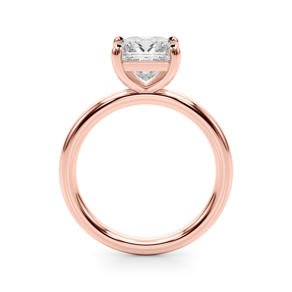 Couture Cut Solitaire Princess Diamond Engagement Ring in 10K/14K gold and platinum with certified lab-grown or natural diamonds