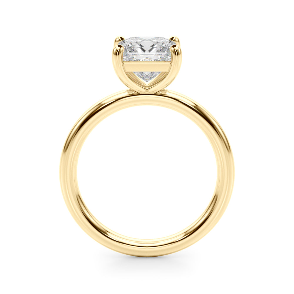 Couture Cut Solitaire Princess Diamond Engagement Ring in 10K/14K gold and platinum with certified lab-grown or natural diamonds