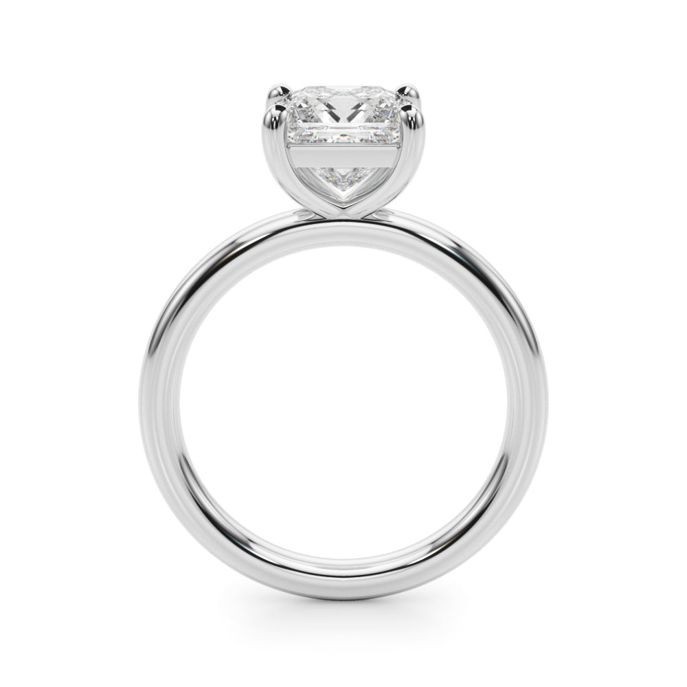 Couture Cut Solitaire Princess Diamond Engagement Ring in 10K/14K gold and platinum with certified lab-grown or natural diamonds