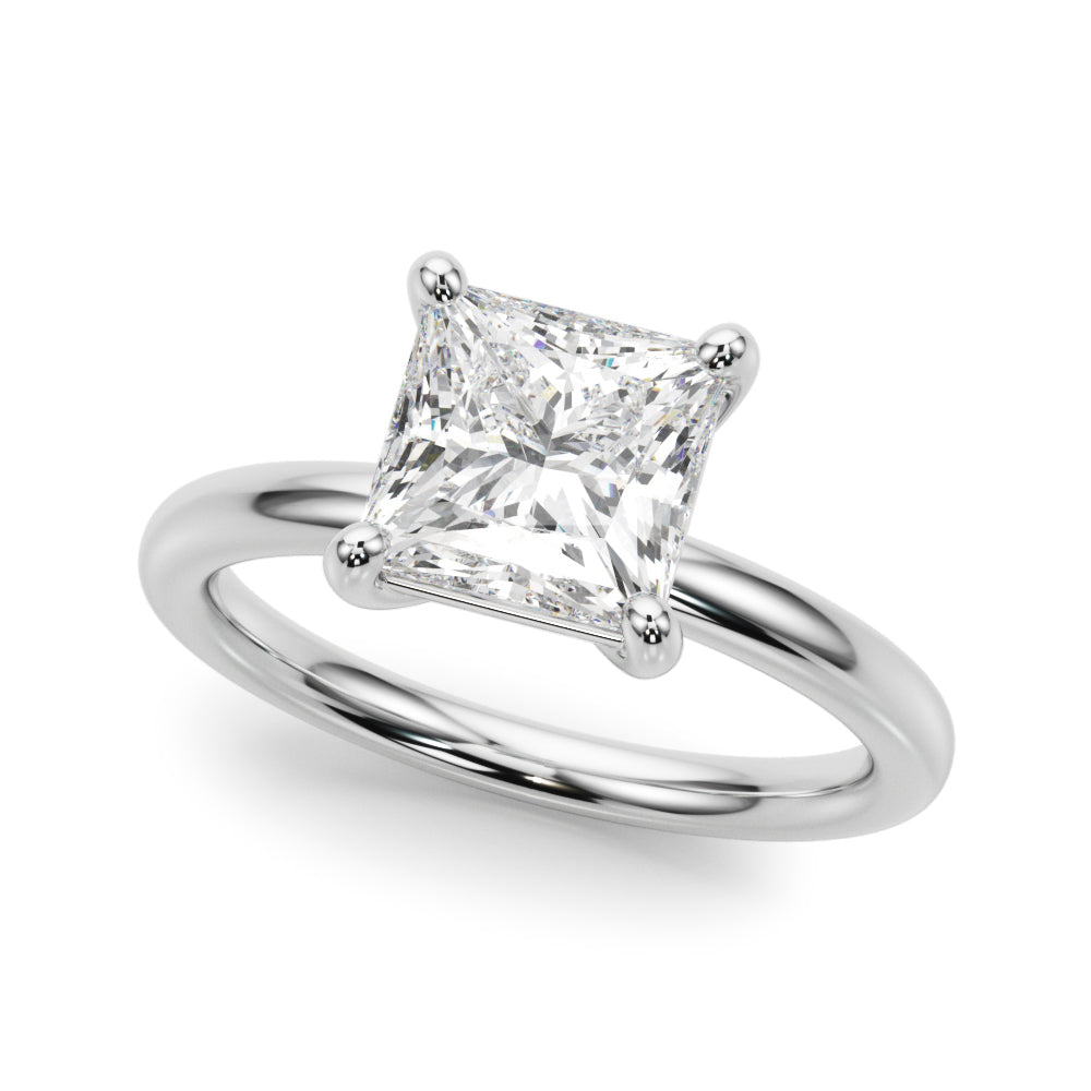 Couture Cut Solitaire Princess Diamond Engagement Ring in 10K/14K gold and platinum with certified lab-grown or natural diamonds