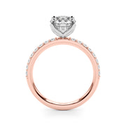 Lustrous Single Row Round Diamond Engagement Ring in 10K/14K gold and platinum with certified lab-grown or natural diamonds