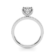 Lustrous Single Row Round Diamond Engagement Ring in 10K/14K gold and platinum with certified lab-grown or natural diamonds